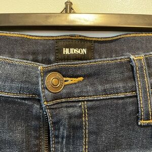 Hudson Jeans Women's Skinny Jeans - Dark Blue with Yellow Stitching